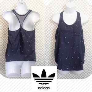 Adidas frayed bottom chambray twist racerback tank Top Women’s Size S Small